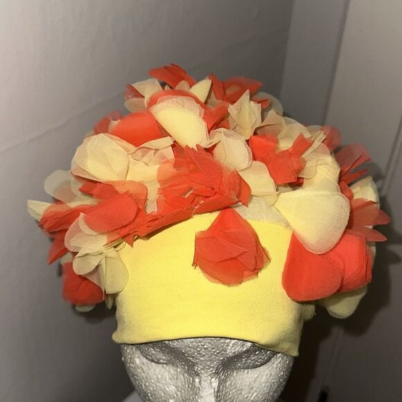 Vintage 60s Lovle Products Miami Florida orange & yellow petal cap - Picture 2 of 9